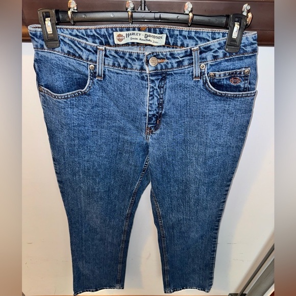 Harley-Davidson Ladies Classic Blue Denim Bootcut Jeans Size 10 - Picture 2 of 9